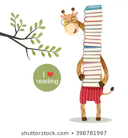  giraffe holding BOOKS 260nw 398781997